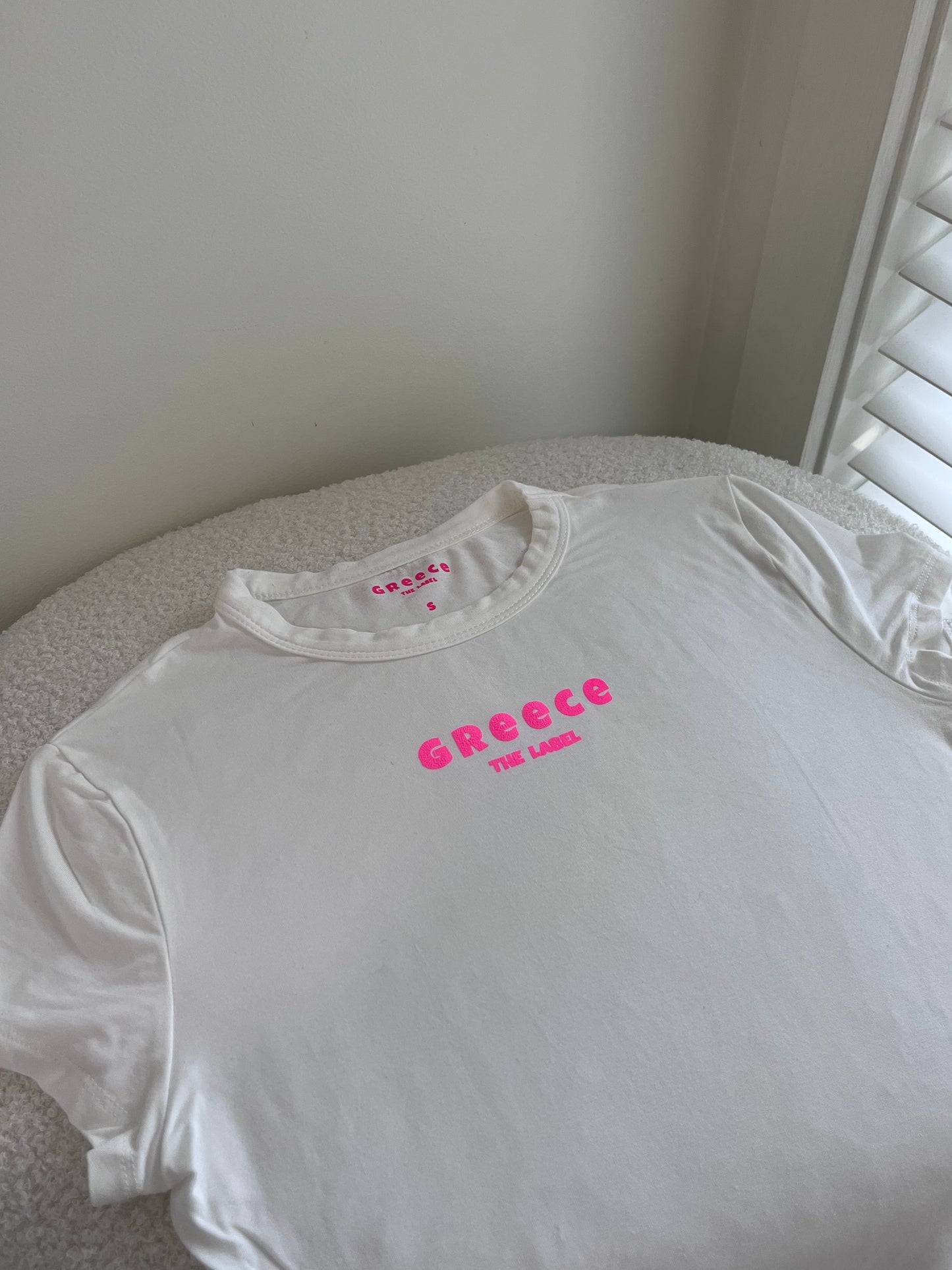 White/Pink Puff Print Baby Tee