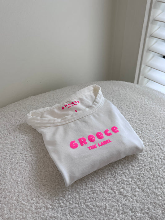 White/Pink Puff Print Baby Tee